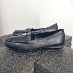 Lauren Ralph Lauren Shoe Women 10B Careigh Leather Black Ladies Loafers